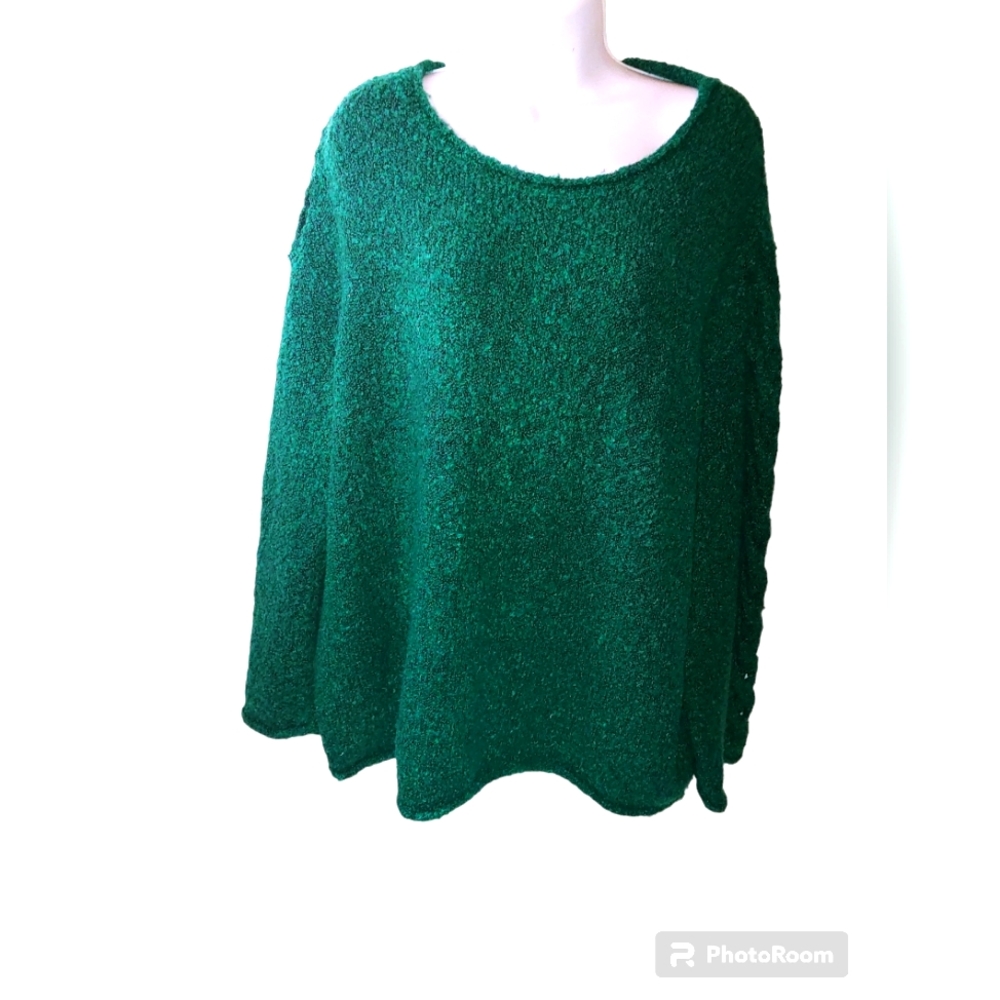 Lane Bryant Green Sweater W Cut Out Sleeves size 18/20